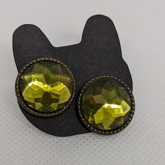 Large green earrings - Picture 1 of 1